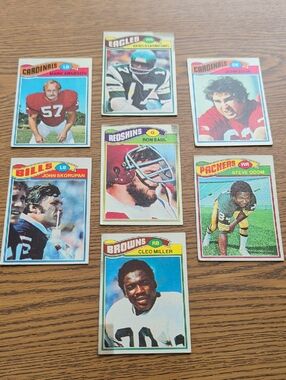 Vintage 1970s Football Trading Cards - Set of 7